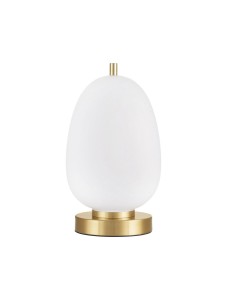 PILAR LE43656 Lampa stołowa złota z mlecznym kloszem o jajowatym kształcie