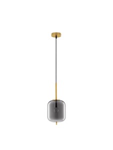 PILAR LE43665 Nowoczesna lampa wisząca złota z szarym kloszem cylindrycznym
