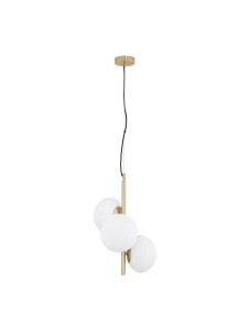 BALAJU LE43681 Trójramienna lampa wisząca nowoczesna złota z kloszami w kształcie falistych kul