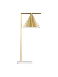 BALBOA LE43687 Lampa stołowa złota z marmurową podstawą i stożkowym kloszem Elegancka lampa