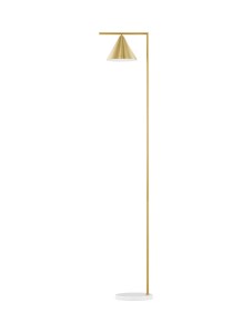 BALBOA LE43688 Lampa podłogowa złota z marmurową podstawą i stożkowym kloszem