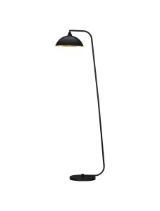 BAMORE LE43712 Czarna podłogowa lampa o wygiętym ramieniu i szerokim kloszu Elegancka