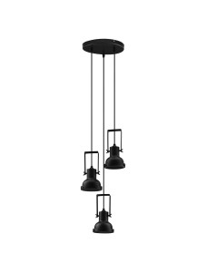 BANCOS LE43714 Lampa wisząca nowoczesna Trzy cylindryczne klosze Czarny metal