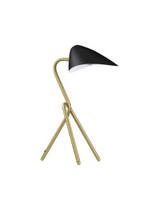 BARRAS LE43730 Lampa stołowa złota z czarnym kloszem o smukłej konstrukcji