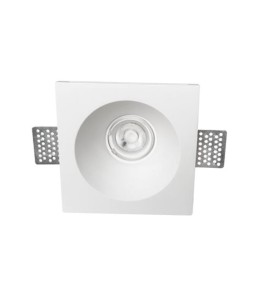 BABASAC LE61663 Lampa natynkowa kwadratowa z gipsu dwupunktowa biała