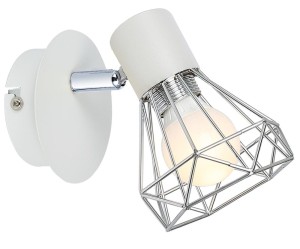 VERVE LAMPA KINKIET 1X40W E14 BIAŁY ABAŻUR CHROM