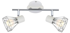 VERVE LAMPA SUFITOWA LISTWA 2X40W E14 BIAŁY ABAŻUR CHROM