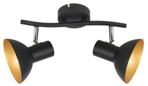 DISO LAMPA SUFITOWA LISTWA 2X40W E27 CZARNY+ZLOTO