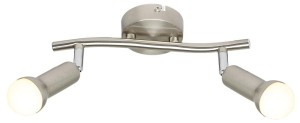 ARC LAMPA SUFITOWA LISTWA 2X40W E14 SATYNA NIKIEL