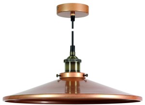 TILA LAMPA WISZĄCA 36 1X60W E27 KLOSZ NISKI  MIEDZIANY