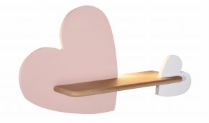 Heart lampa kinkiet 5w led 4000k iq kids różowy+biały