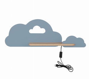 CLOUD LAMPA KINKIET ŚCIENNY 5W LED IQ KIDS Z PRZEWODEM Z WŁ. I WTYCZKĄ NIEBIESKI