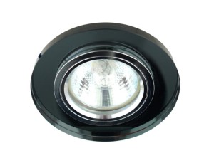 SS-15 CH/BK MR16 CHROM oczko sufitowe  lampa sufitowa STAŁA OKRĄGŁA SZKŁO CZARNE