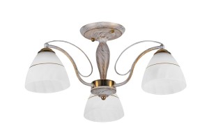 LAMPA SUFITOWA FANETTA 3X60W E27 BIAŁO ZŁOTY