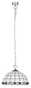 LAMPA WISZĄCA TIFFANY WHITE  NIKIEL MAT 1X60W E27