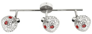 LAMPA ARON LISTWA 3X40W G9 CHROM KRYSZTAŁ CZERWONY