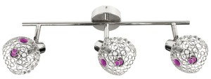 LAMPA ARON LISTWA 3X40W G9 CHROM KRYSZTAŁ FIOLET
