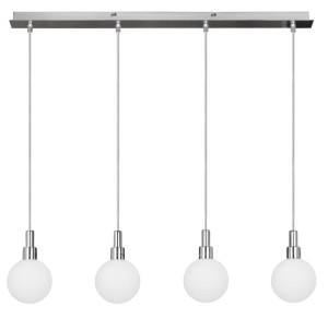 Maldus lampa wisząca chromowy 4x40w g9 klosz biały