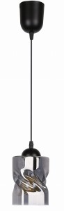 Felis lampa wisząca czarny 1x60w e27 klosz dymiony