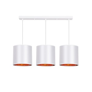 atlanta lampa wisząca biały 3x40w e27 abażur biały