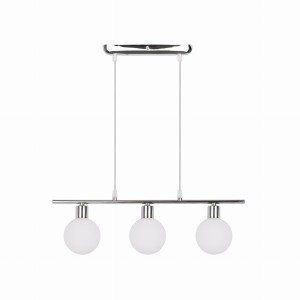 Oden lampa wisząca chromowy 3x40w g9 klosz biały