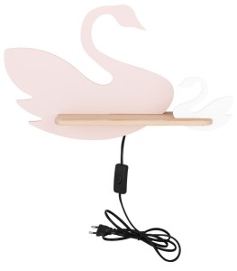 SWAN LAMPA KINKIET ŚCIENNY 5W LED 4000K IQ KIDS Z PRZEWODEM RÓŻOWY+BIAŁY