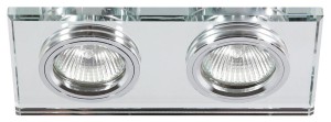 SS-21 CH/TR MR16 DUAL 2X50W CHROM OPR. STROP. STAŁA PROSTOKĄT SZKŁO TRANSPARENTNE