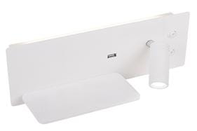 OLLY LAMPA KINKIET 4W+3W LED + ŁADOWARKA USB BIAŁY