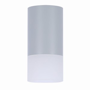 LAMPA SUFITOWA TUBA 1X50W GU10 MROŻONY+SZARY ŚR. 6,4 CM