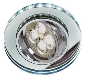 SSU-23 CH/TR+WH GU10 50W+LED SMD 230V BIAŁY 2 1W CHROM oczko sufitowe  lampa sufitowa   OKRĄGŁA   SZKŁO TRANSPARENTNE