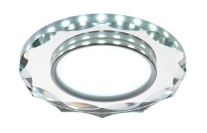 SSP-25 CH/TR+WH 8W LED 230V RING LED BIAŁY oczko sufitowe  lampa sufitowa OKRĄGŁA SZLIF SZKŁO TRANSPARENTNE