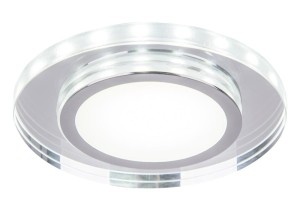 SSP-26 CH/TR+WH 10W LED 230V RING LED BIAŁY oczko sufitowe  lampa sufitowa OKRĄGŁA SZLIF SZKŁO TRANSPARENTNE