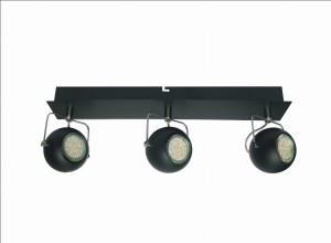 LISTWA TONY 3X3W LED GU10 CZARNY MATOWY