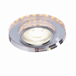 OPRAWA STROPOWA SS-23 CH/TR+AM GU10 50W+LED SMD 230V BURSZTYNOWY 2,1W CHROM STAŁ
