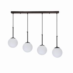 Pompei lampy wiszące czarny 4x4x40 e27 klosz biały