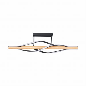 C230857003 BAEZ LAMPA SUFITOWA CZARNA+DREWNO/BLACK+WOOD