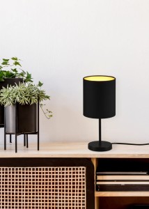 JERRY R50491080 lampa stołowa czarna abażur czarny 1xE14