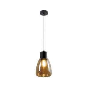 MOLDO 31-35073 lampa wisząca czarna/szkło bursztyn