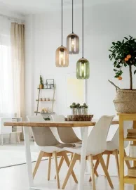 CORK 364630317 lampa wisząca z korka i kolorowego szkła zero waste 3xE27