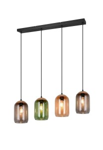 CORK 364600417 lampa wisząca poczwórna z korka i kolorowego szkła zero waste 4xE27