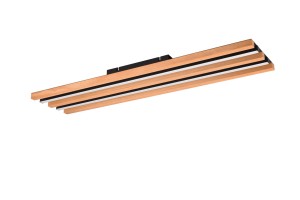 FONTANA 648917532 lampa sufitowa czarna drewniane lamele LED 27W 3000K 3stepDIM