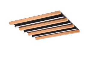 FONTANA 648914532 lampa sufitowa czarna drewniane lamele LED 22W 3000K 3stepDIM