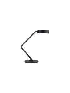 ALMAY LE44607 Lampa stołowa z prostym ramieniem i prostokątnym kloszem Czarna aluminiowa lampa z dotykowym sterowaniem