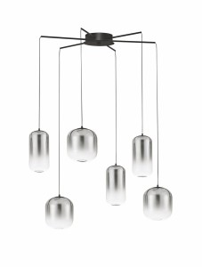 ANUCO LE44614 Lampa wisząca LED Sześć cylindrycznych kloszy Elegancka lampa