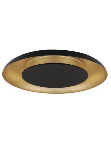 CAPINOTA LE44804 Lampa sufitowa LED o dyskowatym kształcie z czarno-złotym wykończeniem Elegancka lampa