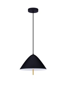 CARAPARI LE44654 Lampa wisząca LED stożkowa czarna z aluminiowym kloszem