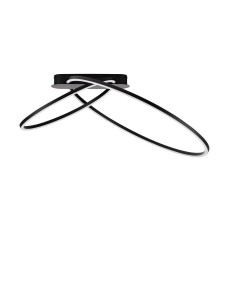 COMARAPA LE44670 Czarna lampa sufitowa LED o owalnym kształcie z możliwością ściemniania zewnętrznym ściemniaczem Elegancka lampa