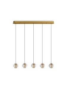 CUYO LE44720 Lampa wisząca LED złota z kloszami w kształcie kul  o subtelnym wzorze