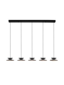 GUANAY LE44744 Lampa wisząca LED Elegancka złota i czarna lampa o dyskowatym kształcie z możliwością ściemniania