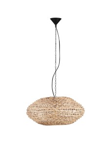GUARDIA LE44580 Nowoczesna lampa wisząca z abażurem o owalnym kształcie z naturalnego hiacyntu wodnego